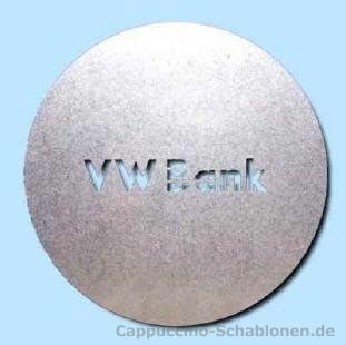 Cappuccino Schablone "VW Bank"